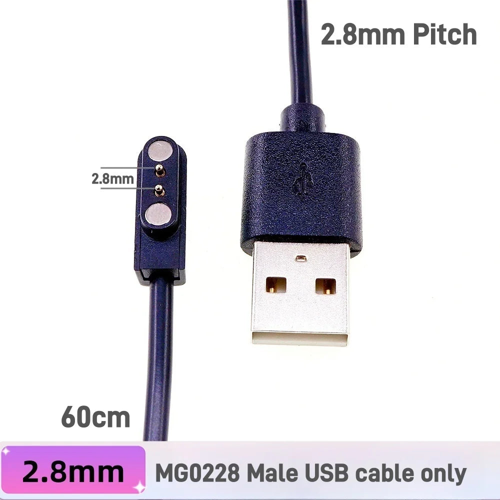 Smart Wristband Male Female Wire 2 3 4 5 Pole USB Type-C DC Charger Connector 2A DC Smart Watch Magnetic Pogo Pin Universal