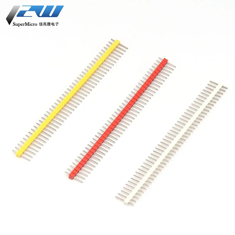 10PCS 1X40Pin Breakable Pin Header 2.54mm Single Row Male Header Connector PCB Pin Strip for Arduino Yellow/Green/White/Black