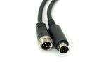MINI DIN 6 Pin to GX12 4 Pin Straight Male Injection Cable, 22AWG PVC, 30cm, Black