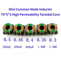 10PCS High Permeability Toroidal Common Mode Inductor Filter T9*5*3 Wound Coil 200uH 470uH 800uH 1mH 1.2mH 1A EMI Choke