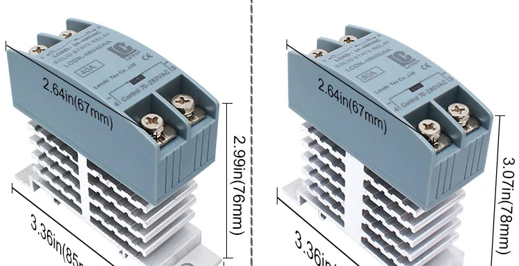 SSR Solid State Relay 10A 25A 40A 60A 80A 100A 120A DIN Rail Single Phase Relay With Heat Sink DC To AC DC To DC AC To AC