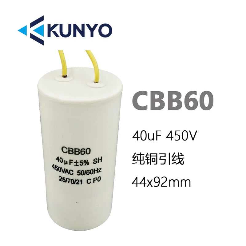 1PCS CBB60 450V Starting Capacitor Motor Run Capacitors 4UF-60UF 4 Pin with Screws for Electric Motor/washing Machine 10uf 20uf