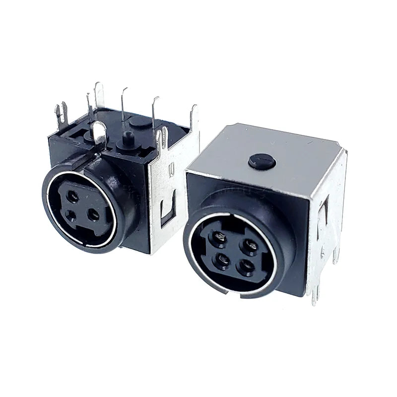 10/5pcs DIN3 DIN4 Audio Video Connector S-video PCB Mount 3P 4Pin Din Socket Metal Case DIN-422 AV Connector