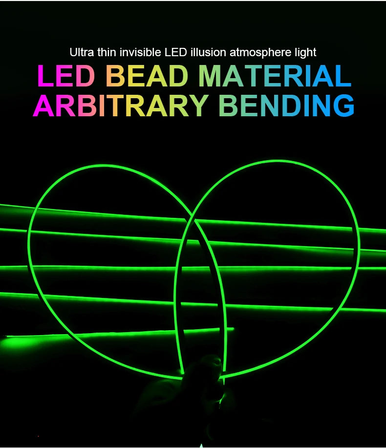 6/10/14/18 in 1 Led Car Ambient Lights RGB 213 64 Color Acrylic Strips Symphony Streamer Interior Atmosphere Lamp Control By App