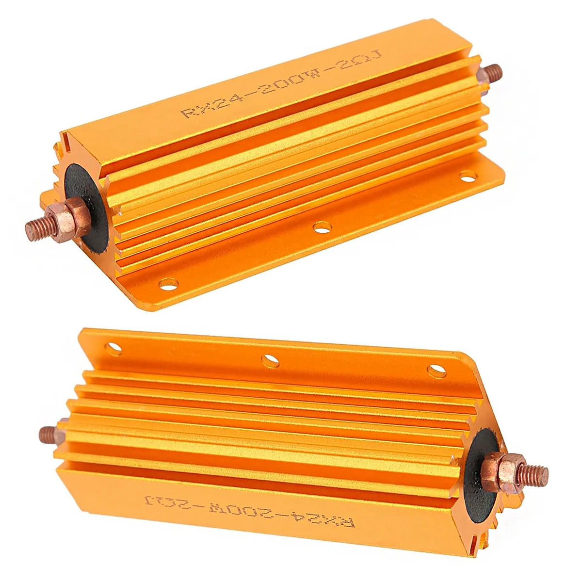 1pcs RX24 200W Aluminum Power Metal Shell Case Wirewound Resistor 1R 2R 4R 8R Ohm