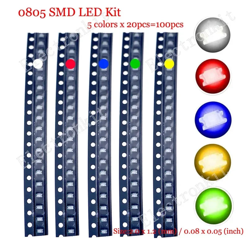 0402 0603 0805 1206 1210 5730 5050 SMD LED Diode assorted kit warm cool white red Green Blue yellow orange pink fast flashing