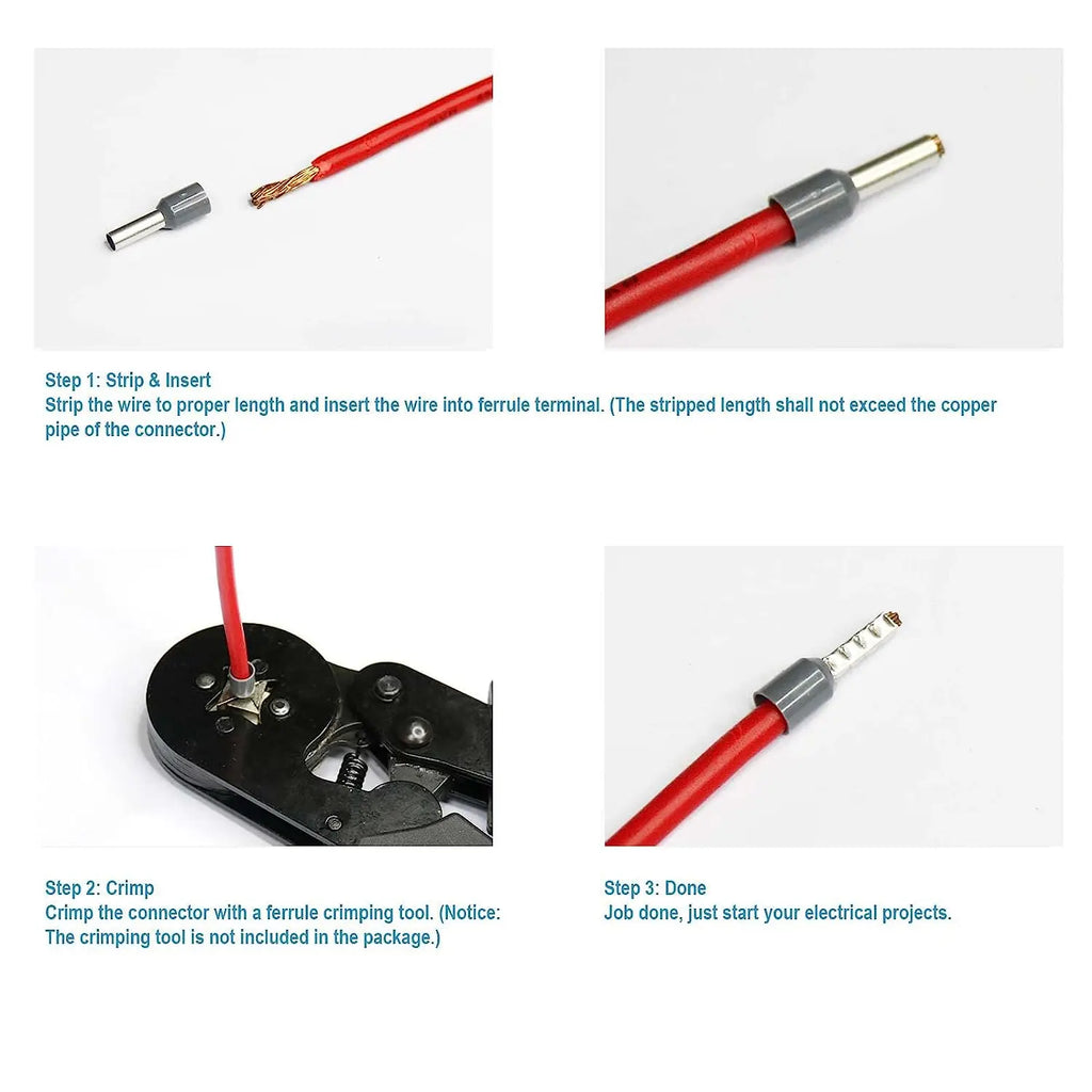 700-2120pcs European Style Tubular Terminals Ve Insulated Terminals Household Electrician Quick Wiring Cable Wire Connector Set