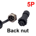 GX16 M16 Waterproof Circular Connector 2 3 4 5 6 7 8 9 10 Pin Back Nut Docking Male Female Plug Socket Cable Panel Mount Outdoor