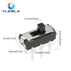 20PCS MSS22D18 Mini Miniature DIP Slide Switch 2P2T 6Pin Handle High 2MM For DVD Switch