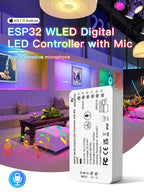 GLEDOPTO ESP32 WLED LED Controller With Mic DIY Music Dynamic Modes For WS2811 WS2812 SK6812 TM1814 WS2813 WS2815 Strip Lights