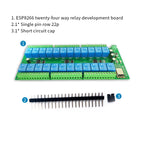 DC5V/12V/24V Power Supply ESP8266WIFI 24 Channel Relay Module ESP-12F Development Board
