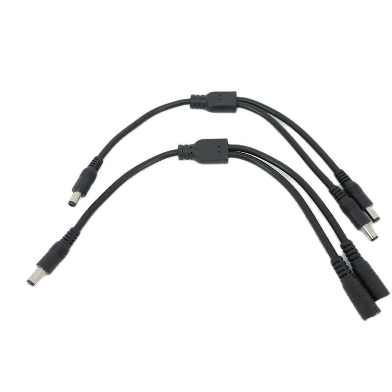 10A 18awg 19V 24V 12V 2 Way DC 1 Male to 2 Male Female Splitter Connector Power Supply Adapter Extension Cable 5.5x2.1mm Plug M