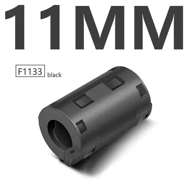 20PCS 3.5/5/7/9/13mm Ring Core Ferrite Bead Clamp Choke Coil EMI RFI Noise Filter Clip Snap Cable for Black Magnetic Snap-on
