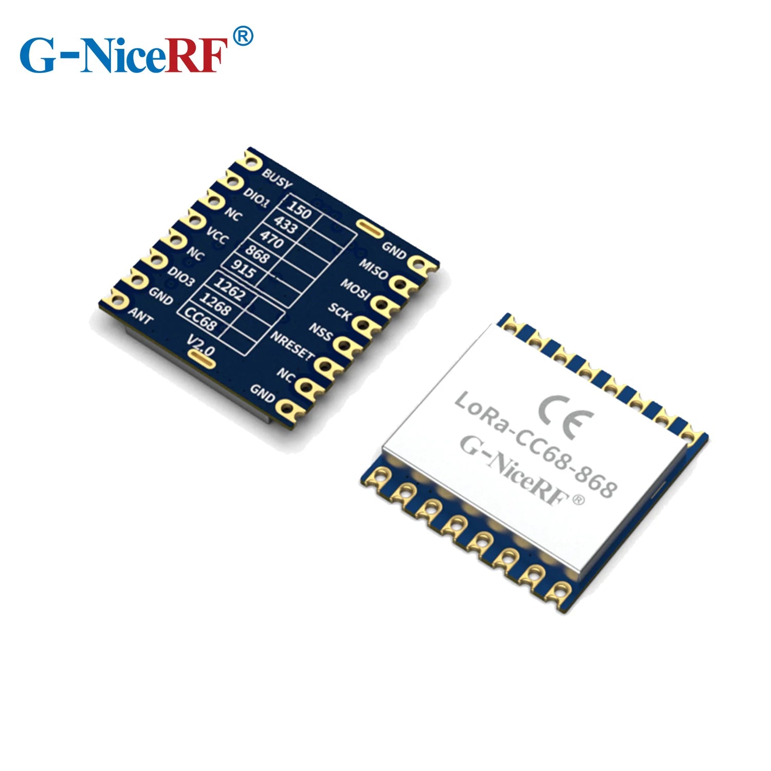 4PCS/Lot NiceRF LoRa-CC68-868-TCXO CE Certified Spread Spectrum Transceiver Lora Module 255 bytes FiFo And 22 dBm Output Power