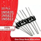 10 Pcs 1N5820 1N5821 1N5822 Schottky Rectifier Diode 3A 20V 30V 40V DO-201AD High Current Low Drop for DC DC Converter Battery