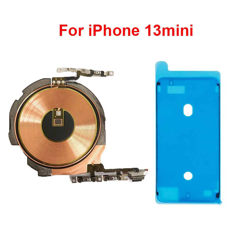 Replacement Wireless Charging Coil NFC Antenna & Volume Flex Cable Compatible with iPhone 8/8P/X/XS/XR/11/12 Mini/Pro Max/SE2