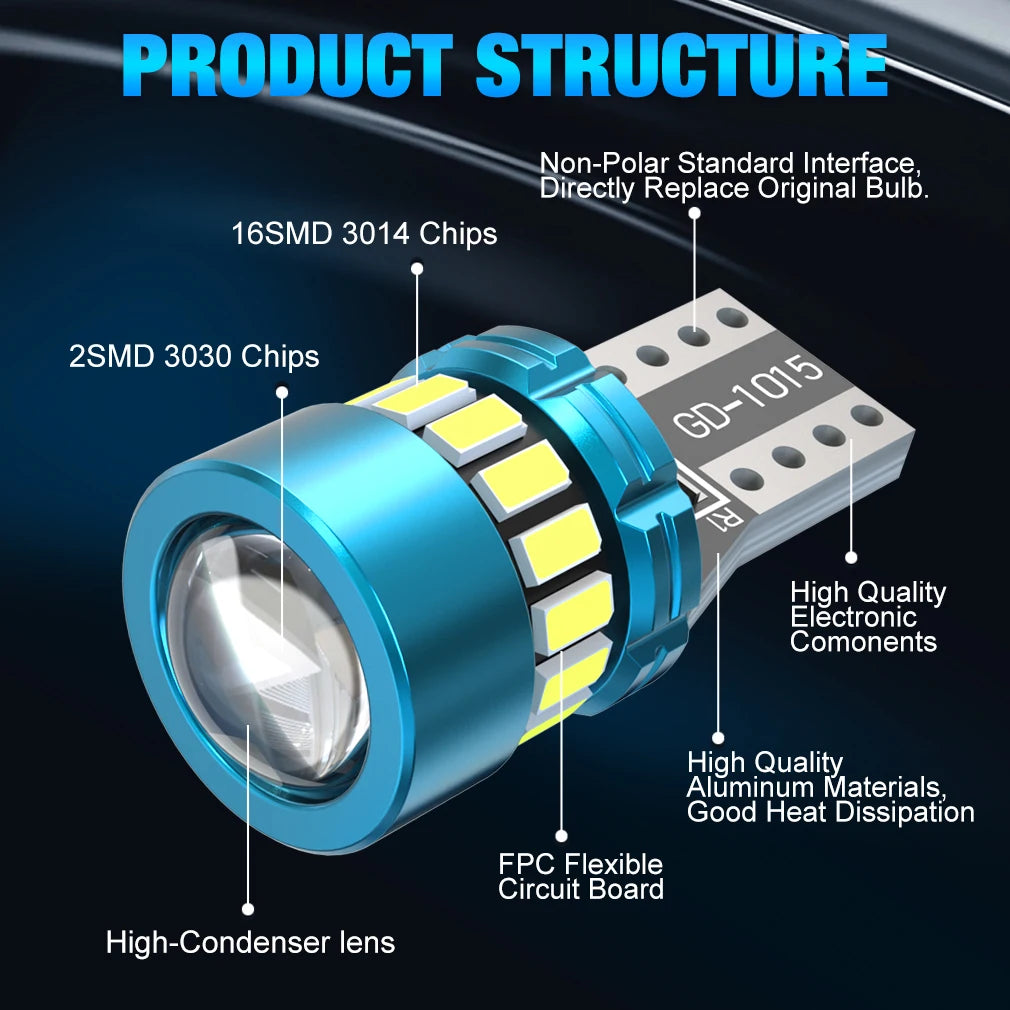 XSTORM T10 W5W LED CANBUS No Error 12V Car Side Interior Lights 168 194 3030 SMD for BMW Audi Super Bright Car Interior Lights