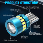 XSTORM T10 W5W LED CANBUS No Error 12V Car Side Interior Lights 168 194 3030 SMD for BMW Audi Super Bright Car Interior Lights