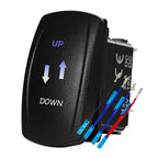 12V 24V Boat Trim Tabs Switch (ON)-OFF-(ON) Momentary Rocker Switch Waterproof Blue Light ON-OFF Toggle Switch With Harness