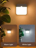 Motion Sensor Light Led Usb TYPE-C Charging Square Lamp for Bedroom Kitchen Stair Hallway Wardrobe Cupboard Lighting Night Light