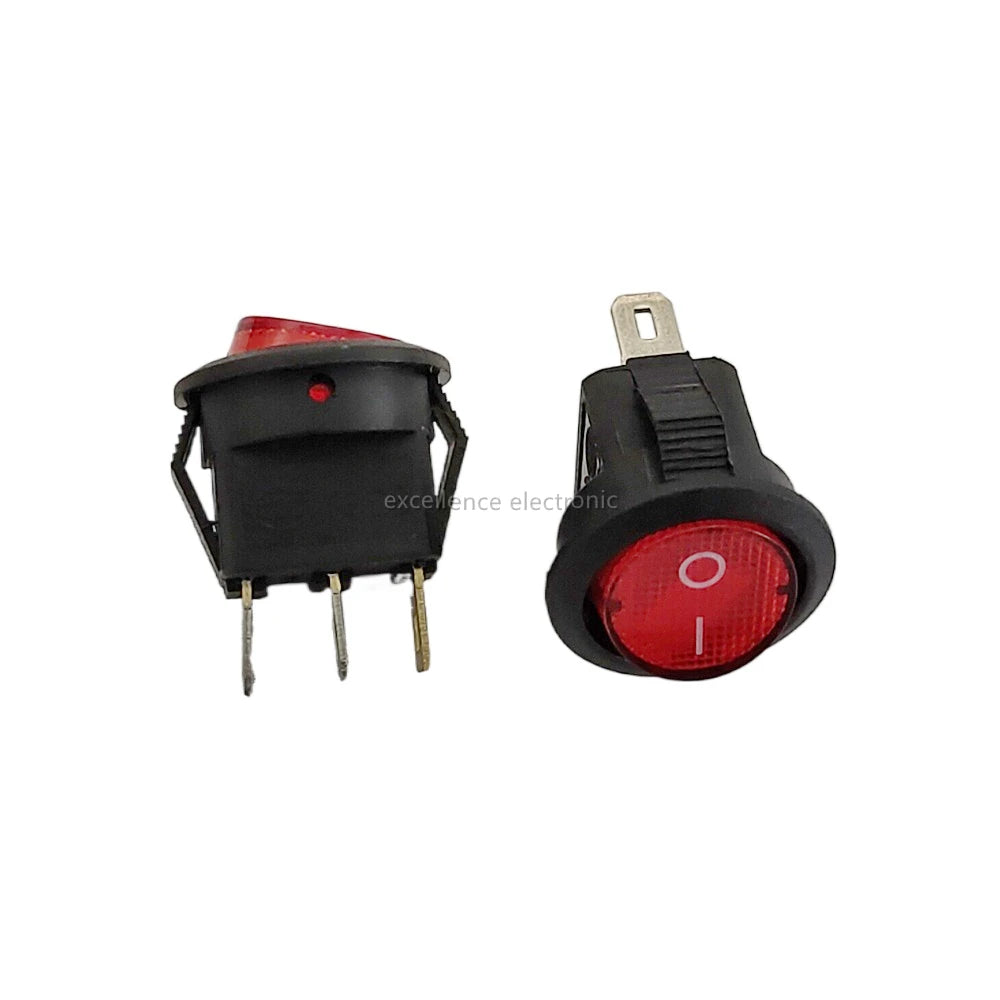 2/5/10Pcs Round Boat Rocker Switch Diameter 16mm 3A/250VAC KCD1-105 On-Off Snap SPST Black 2Pin Power Switch