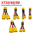 Y-type XT90 XT60 XT30 Lithium Battery Connector Cable 1 to 2 Parallel Line XT90 Male to Female Drone Power Charging Plug Wire