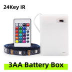 3AA Battery Powered LED Strip Lights 5050 RGB 1M 2M 3M 4M 5M Adhesive Tape Ribbon Lights Bluetooth TV Backlight Background Light