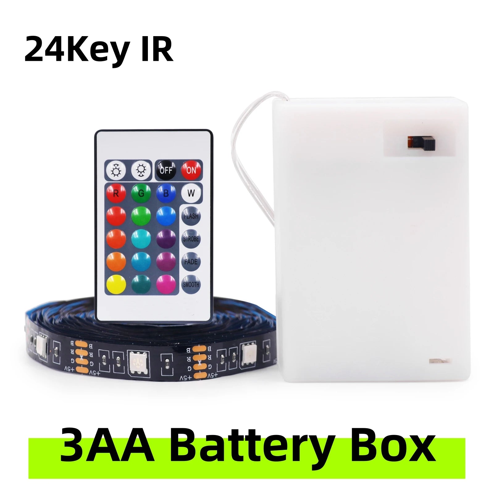 3AA Battery Powered LED Strip Lights 5050 RGB 1M 2M 3M 4M 5M Adhesive Tape Ribbon Lights Bluetooth TV Backlight Background Light