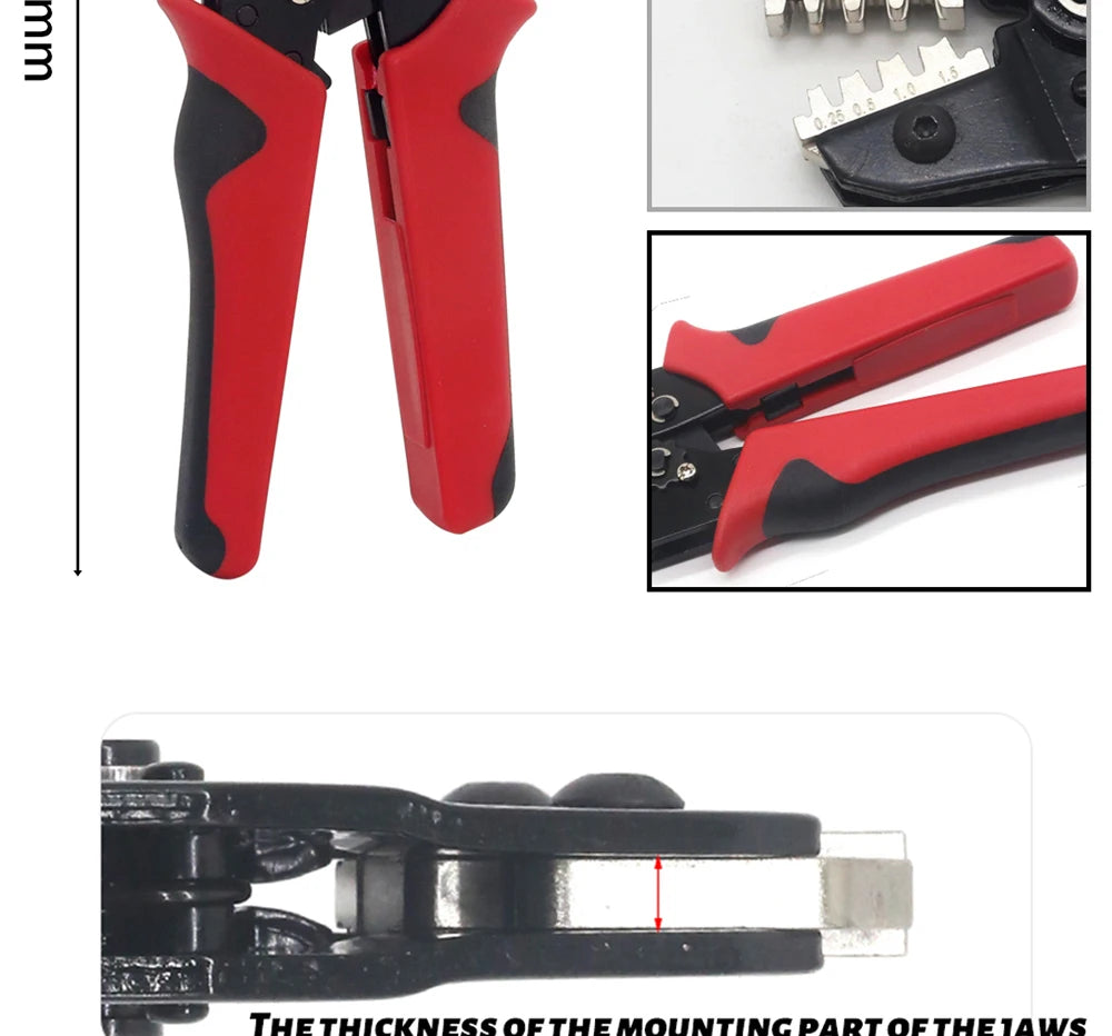 CLN-58B 0.25-1.5mm² Open Barrel Terminals Pliers Crimping Tool (24-16AWG) for JST, DuPont, Molex, PH XH 2.54 3.96 4.2mm Pitch