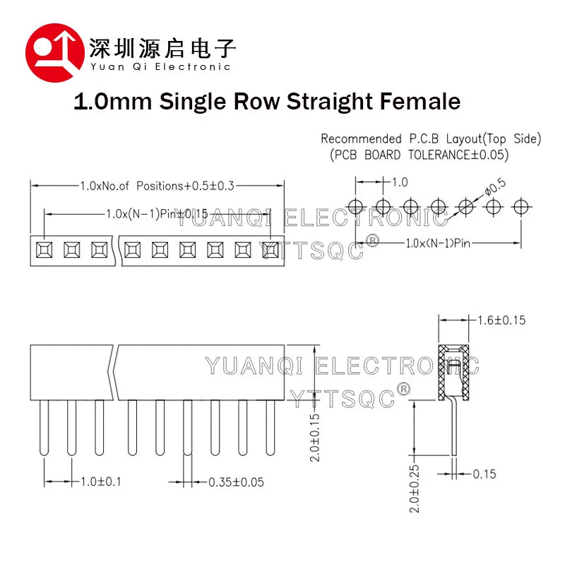 1.0mm Pin Header Connector Single Double Row 1*50P 2*50P SMD SMT Male Female Header Straight Pin Right Angle R/A Socket 1X50pin