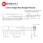 1.0mm Pin Header Connector Single Double Row 1*50P 2*50P SMD SMT Male Female Header Straight Pin Right Angle R/A Socket 1X50pin