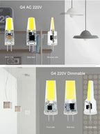 G4 LED COB Lamp E14 G9 12V 220V Dimmable 6W 9W COB LED Bulb Lampada LED Lighting Replace Halogen Spotlight Chandelier LED Lamp