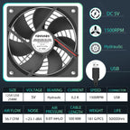 YOUNUON 5V 12V 24V 120mm Fan Sleeve/Ball Cooling Fan 120x120x25mm DC Brushless Cooler Fan for PC Laptop Computer Case