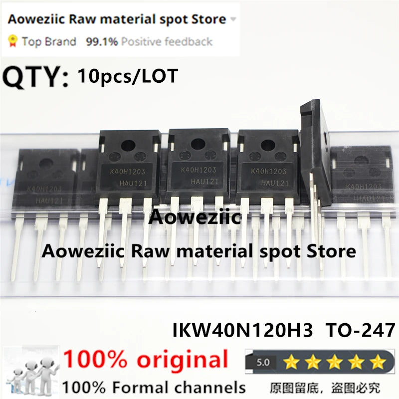 Aoweziic 2023+  100% New Imported Original K40H1203 IKW40N120H3 TO-247 40A 1200V IGBT Inverter Welding Power Tube