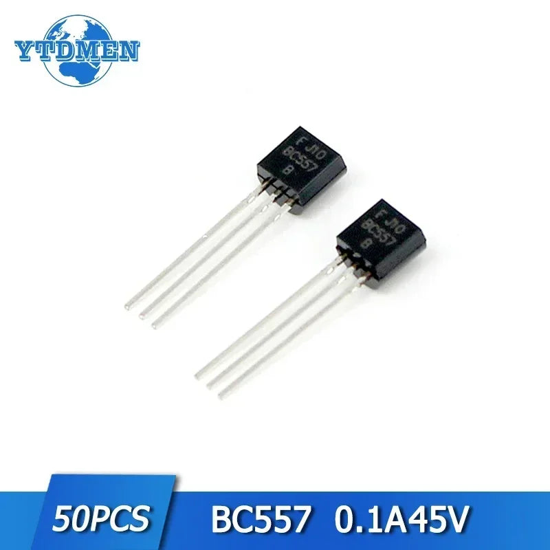 50PCS Transistor BC547 BC557 TO-92 NPN PNP Power Triode Transistors Kit Free Shipping