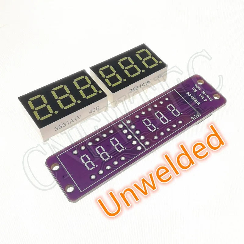 MAX7219 0.36 Inch 6 Bits Digital LED Display 7 Segment Module 6 Color Available for Arduino STM32 STC AVR ESP32 Unwelded