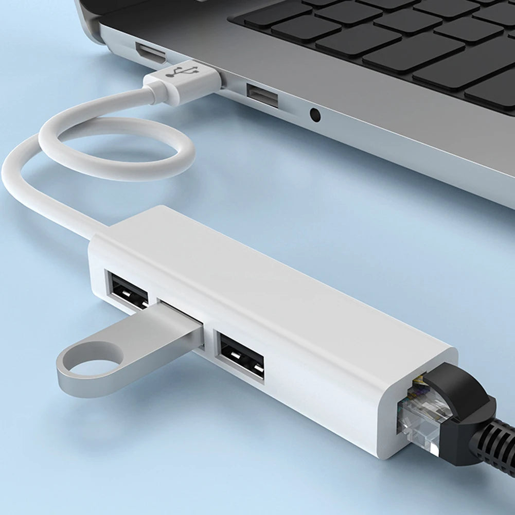 4 in 1 USB Type C to RJ45 Lan Network Card 4 Port USB2.0 Ethernet Card Hub Splitter Adapter 10GBit/s for Laptop PC Driver Free