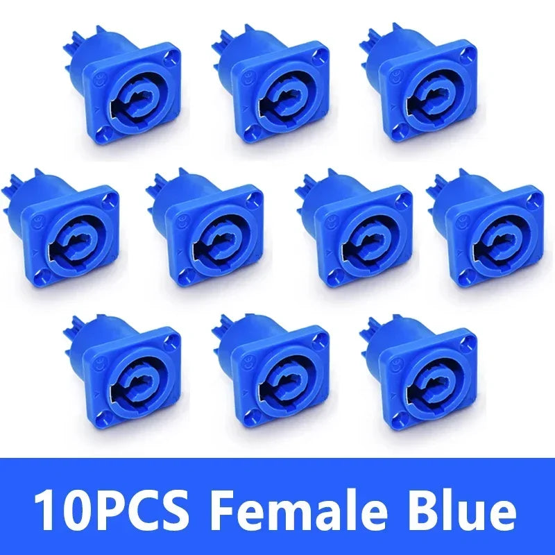 10Pcs 3Pin Powercon Connector NAC3FCA NAC3FCB Lockable Cable Plug Chassis Socket AC Power Connector for LED Screen Stage Light