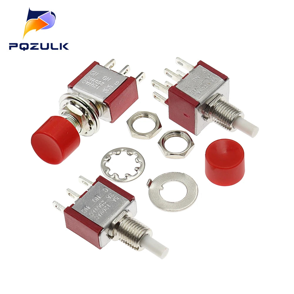 High Quality 6mm 3/6Pin 2 Position Mini Momentary Automatic return Push Button Switchl ON OFF 5A125V/2A250V Toggle Switch