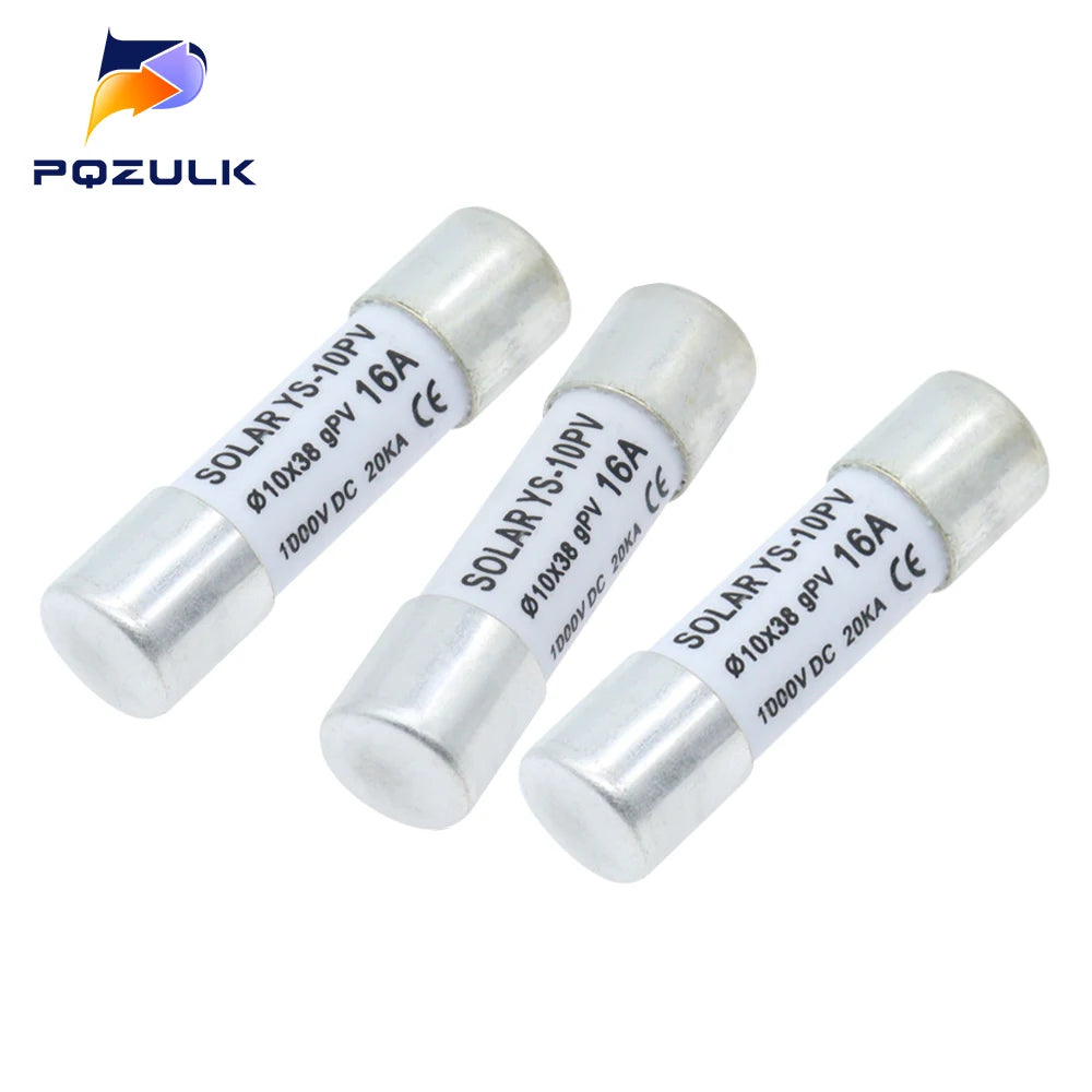 Solar DC Fuses 1000V PV Photovoltaic 6A 10A 15A 20A 25A 30A 10*38MM High Voltage for Solar System Short Circuit Protection gpV