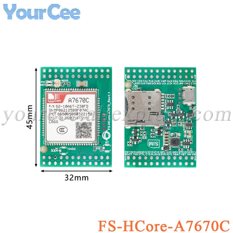 A7670C 4G CAT.1 Core Development Board Module Full Netcom LTE+GSM STM32 FS-MCore-A7670C FS-HCore-A7670C FS800E F704UC A724UG