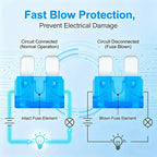 30-200PCS 15A Standard Blade Fuses Kit Automotive Car Fuse Truck ATC/ATO Assortment for RV Boat Trailer