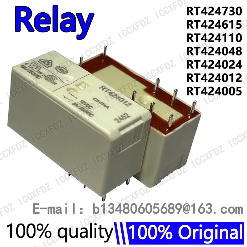 5Pcs/lot Power Relay RT424005 RT424012 5V 12V 24V 48V 110VDC 115VAC 230VAC 8A 8Pin RT424024 RT424048 RT424730 RT424615 RT424110