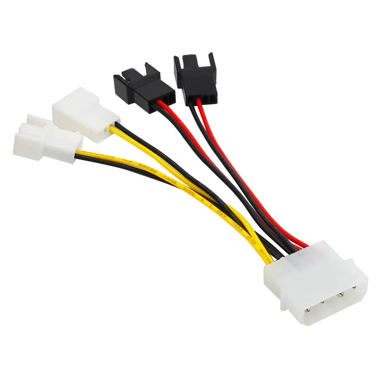4-Pin Molex To 3-Pin Fan Power Cable Adapter Connector 12v*2/ 5v*2 Computer Cooling Fan Cables For CPU PC Case Fan Cable