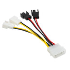 4-Pin Molex To 3-Pin Fan Power Cable Adapter Connector 12v*2/ 5v*2 Computer Cooling Fan Cables For CPU PC Case Fan Cable