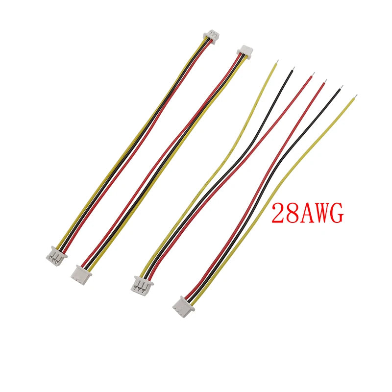 10Pcs Mini JST 1.25mm Pitch Connector Double / Single Ended 2/3/4/5/6/8 Pin JST 1.25mm Plug with 28AWG Wires Cable 10/15/20/30CM