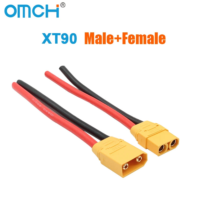 OMCH XT60 12/14AWG XT90 10AWG Male Female Plug Battery Connector With Silicone Wire Cable For RC Airplane Lipo Battery Drone Car