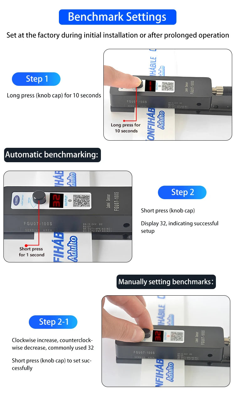 FGU07-100S Capacitive Detection Transparent Label Sensor Switch for Marking Eye in Labeling Machine