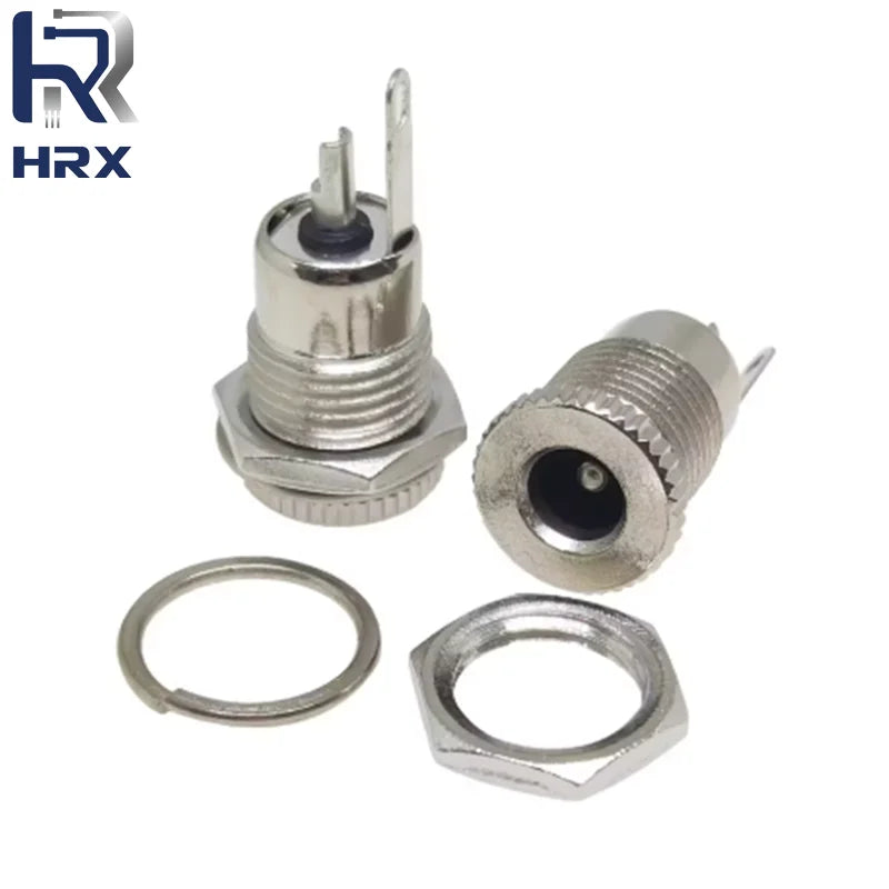 1-10pcs DC099 5.5 mm x 2.1mm DC Power Jack Socket 5.5*2.1 Female Panel Mount Connector 5.5*2.5mm Metal DC-099 Open Hole 11MM