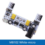 3.3V/5V MB-102 Breadboard power module+ 400 830 points Solderless Prototype Bread board kit +65 Flexible jumper wire